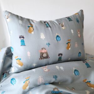 Tencel satiinist laste tekikott “Forest friends blue”