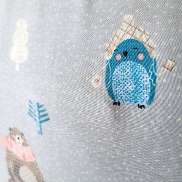 Tencel satiinist laste tekikott “Forest friends blue” - Image 2